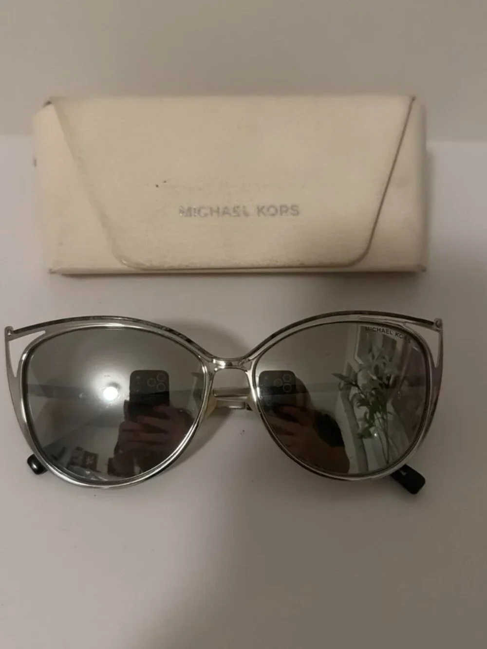 Silver cat eye sunglasses from Michael Kors